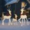 White Cotton Rope Reindeer Set of 3 with Warm White LED Lights for Christmas Decoration 60 Inch 48 Inch & 32 Inch